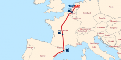 Tanken-route-Spanje